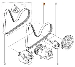 Ремінь генератора з кондиціонером Renault Kangoo 1, Nissan Kubistar (1997-2008) 2.5DCi, 8200850092