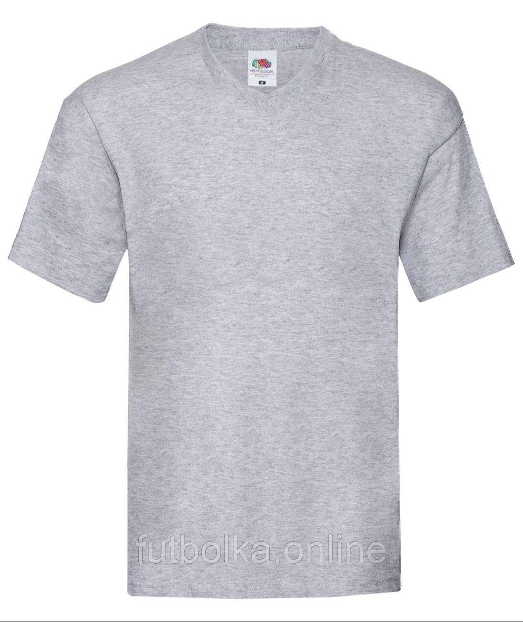 Сіро-Лілова чоловіча футболка літня з V-подібним вирізом Original V-neck Fruit of the loom