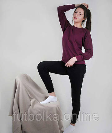 Бордовий жіночий спортивний костюм для тренувань Lightweight raglan sweat lady-fit Fruit of the loom, фото 2