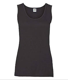 Чорна жіноча майка для тренувань Valueweight vest lady-fit Fruit of the loom