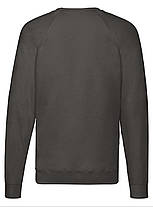Графіт світшот чоловічий полегшений Lightweight raglan sweat Fruit of the loom, фото 4