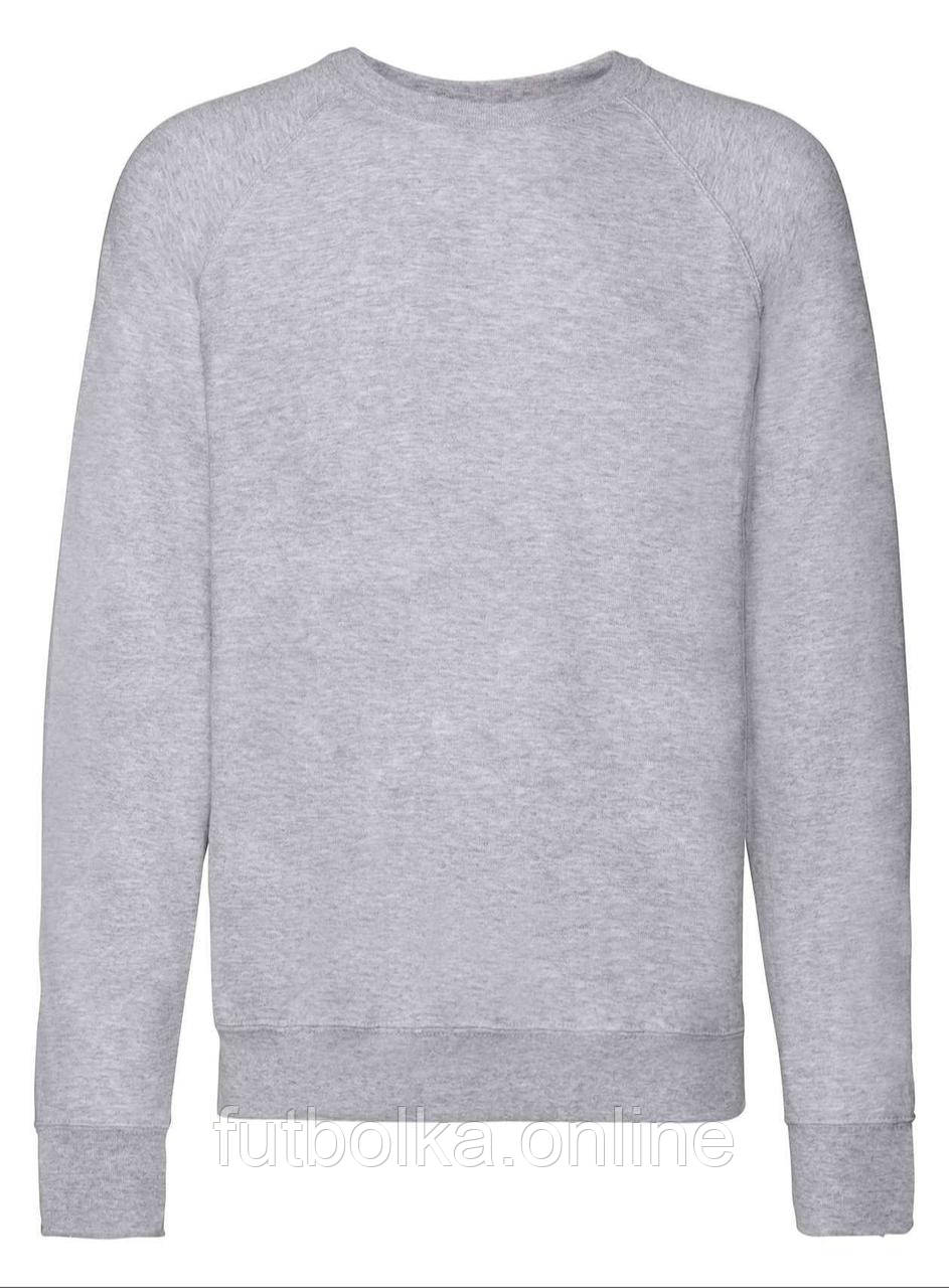 Сіро-Ліловий світшот чоловічий полегшений Lightweight raglan sweat Fruit of the loom