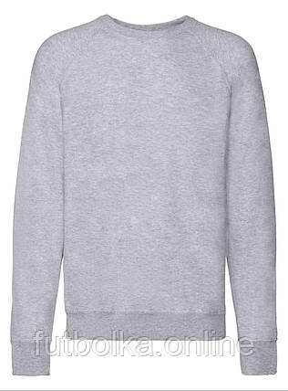 Сіро-Ліловий світшот чоловічий полегшений Lightweight raglan sweat Fruit of the loom, фото 1