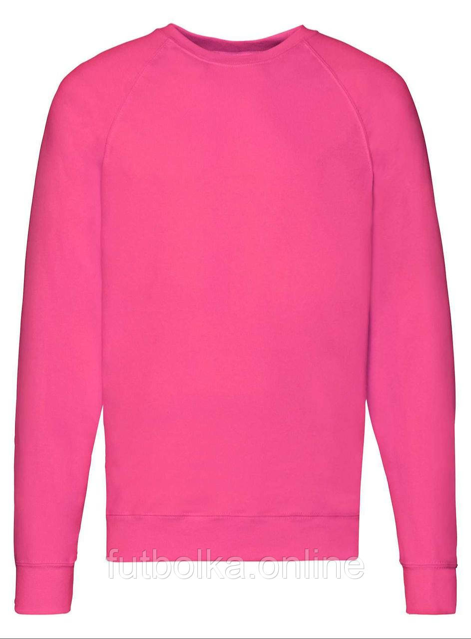 Малиновий світшот чоловічий полегшений Lightweight raglan sweat Fruit of the loom