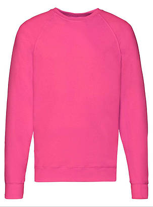 Малиновий світшот чоловічий полегшений Lightweight raglan sweat Fruit of the loom, фото 1