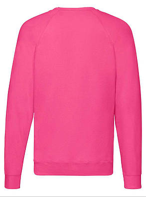 Малиновий світшот чоловічий полегшений Lightweight raglan sweat Fruit of the loom, фото 4