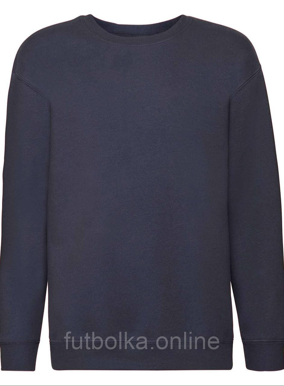 Глибокий Темно-Синій светр дитячий теплий Premium set-in sweat kids Fruit of the loom
