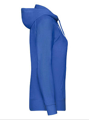 Яскраво-Синя толстовка жіноча на застібці Lightweight hooded sweat jacket lady-fit Fruit of the loom, фото 2