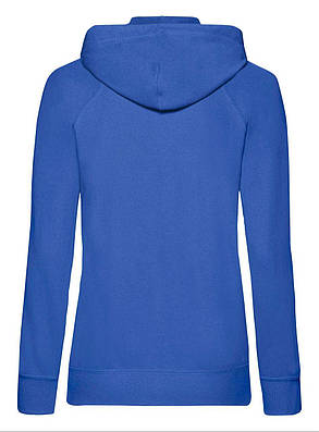 Яскраво-Синя толстовка жіноча на застібці Lightweight hooded sweat jacket lady-fit Fruit of the loom, фото 3