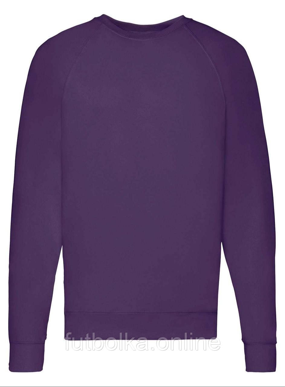 Фіолетовий світшот чоловічий полегшений Lightweight raglan sweat Fruit of the loom