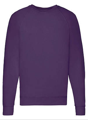 Фіолетовий світшот чоловічий полегшений Lightweight raglan sweat Fruit of the loom, фото 1