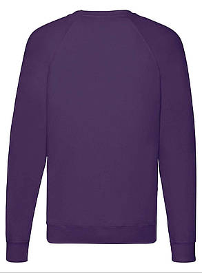 Фіолетовий світшот чоловічий полегшений Lightweight raglan sweat Fruit of the loom, фото 4