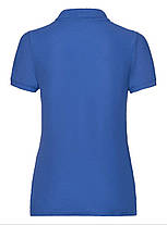 Яскраво-Синє поло жіноче лакост 65/35 Polo lady-fit Fruit of the loom, фото 3