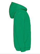 Яскраво-Зелена толстовка дитяча тепла hooded sweat kids Fruit of the loom, фото 2
