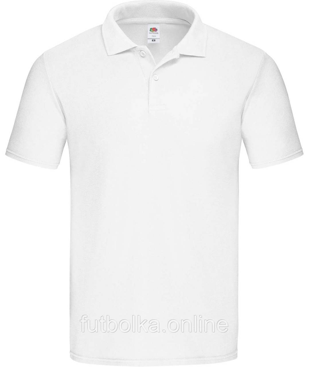 Біла футболка поло чоловіча вільна Original polo Fruit of the loom