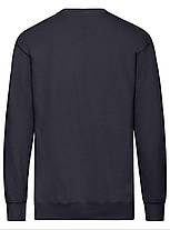 Глибокий Темно-Синій светр чоловічий легкий Lightweight set-in sweat Fruit of the loom, фото 3