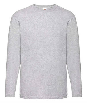 Сіро-Лілова чоловіча футболка з довгим рукавом базова Valueweight long sleeve Fruit of the loom, фото 3