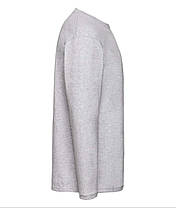 Сіро-Лілова чоловіча футболка з довгим рукавом базова Valueweight long sleeve Fruit of the loom, фото 4