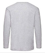 Сіро-Лілова чоловіча футболка з довгим рукавом базова Valueweight long sleeve Fruit of the loom, фото 5