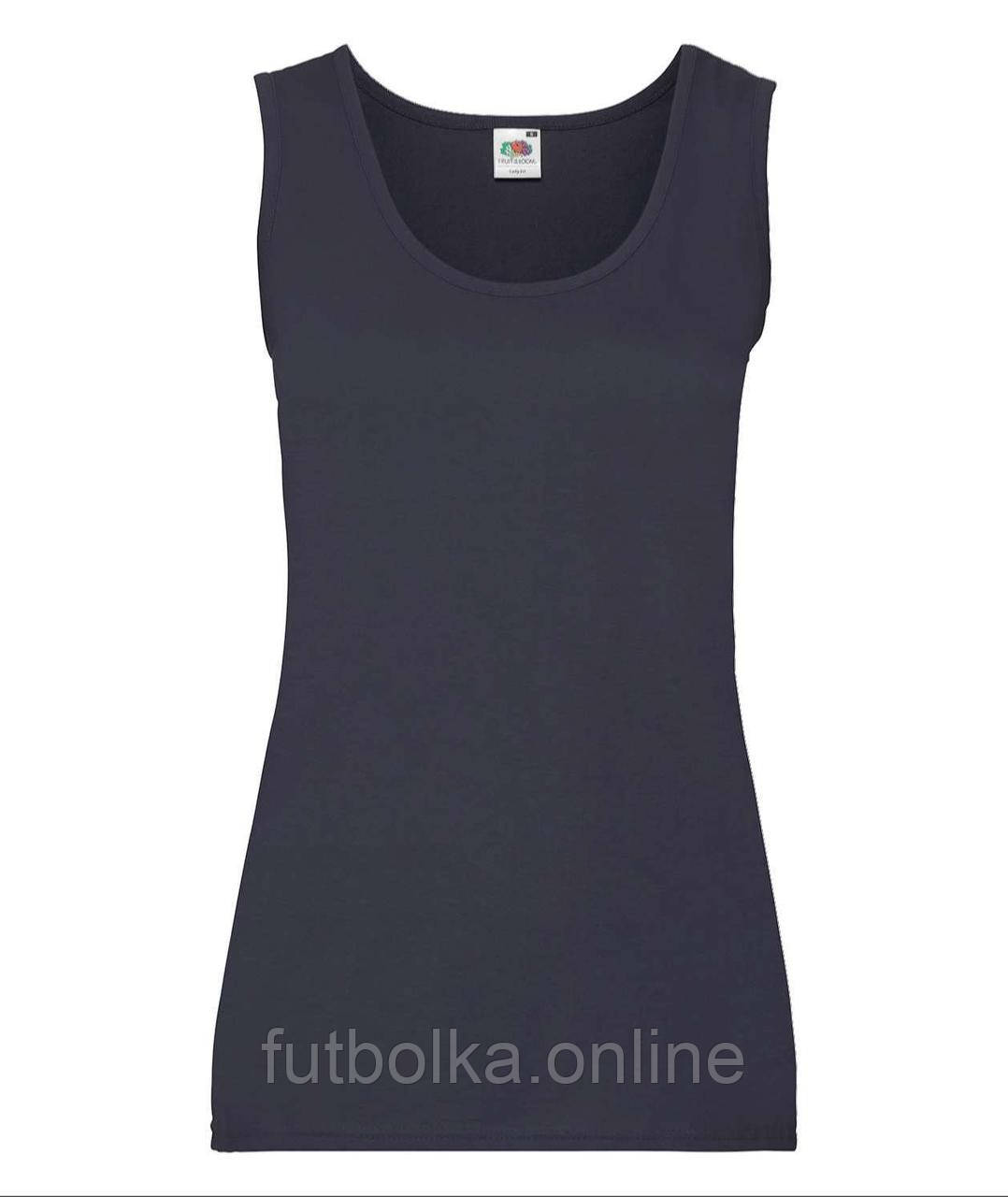 Глибоко Темно-Синя жіноча майка для тренувань Valueweight vest lady-fit Fruit of the loom