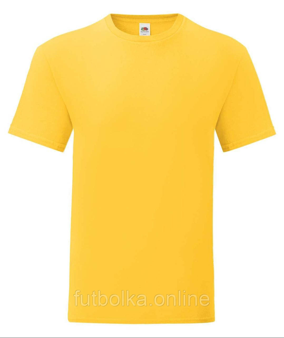Сонячно Жовта футболка чоловіча полегшена Iconic Fruit of the loom