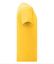 Сонячно Жовта футболка чоловіча полегшена Iconic Fruit of the loom, фото 3