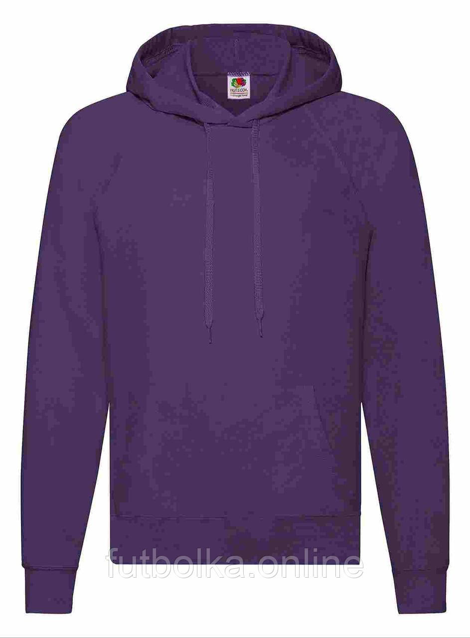 Фіолетовий худі чоловічий вільний Lightweight hooded sweat Fruit of the loom