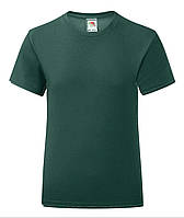 Глубоко Темно-Зеленая детская футболка для девочки летняя Girls Iconic T Fruit of the loom