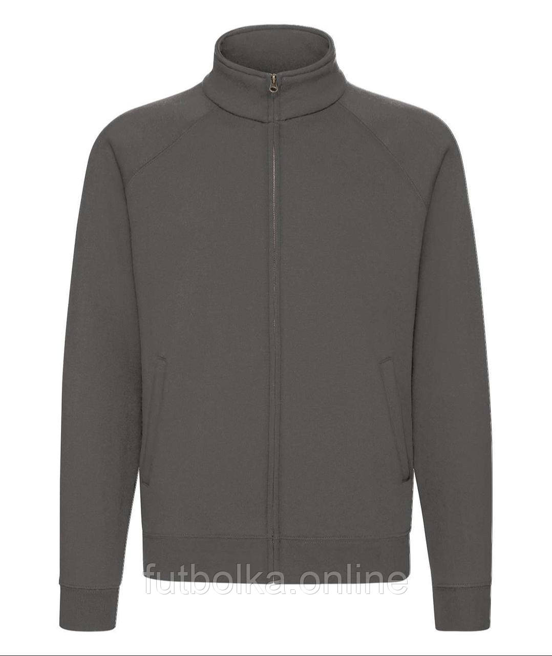 Графітова чоловіча кофта на застібці Premium sweat jacket Fruit of the loom
