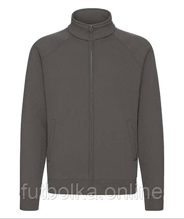 Графітова чоловіча кофта на застібці Premium sweat jacket Fruit of the loom, фото 1