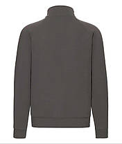 Графітова чоловіча кофта на застібці Premium sweat jacket Fruit of the loom, фото 4
