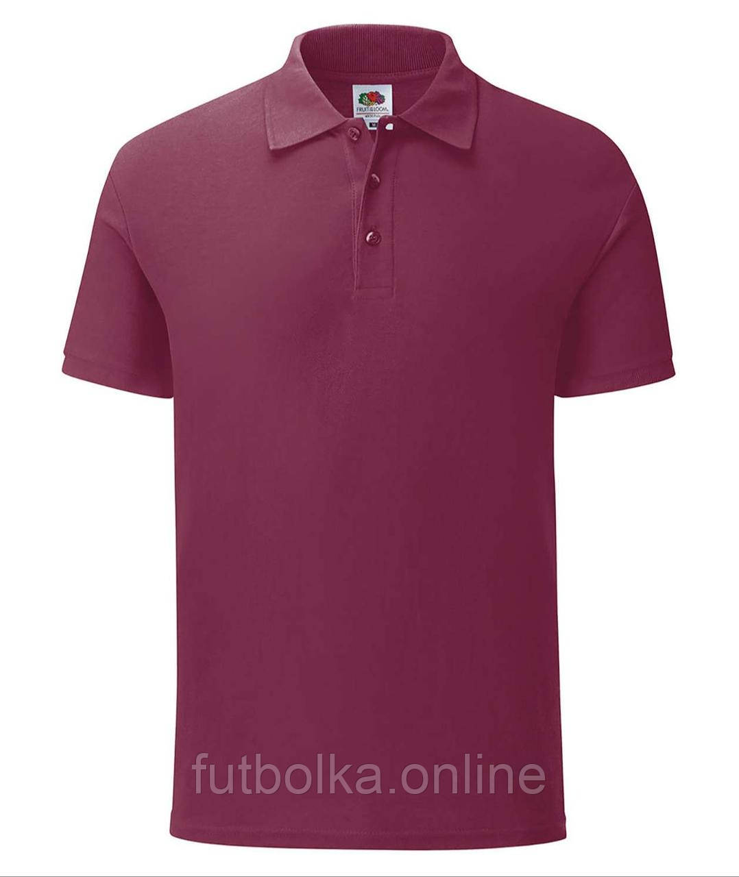Бордова футболка поло чоловіча приталена 65/35 Tailored Fit Polo Fruit of the loom