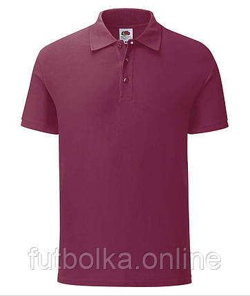 Бордова футболка поло чоловіча приталена 65/35 Tailored Fit Polo Fruit of the loom, фото 1