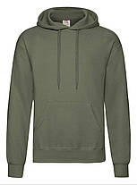 Оливкова толстовка чоловіча базова Classic hooded sweat Fruit of the loom, фото 6