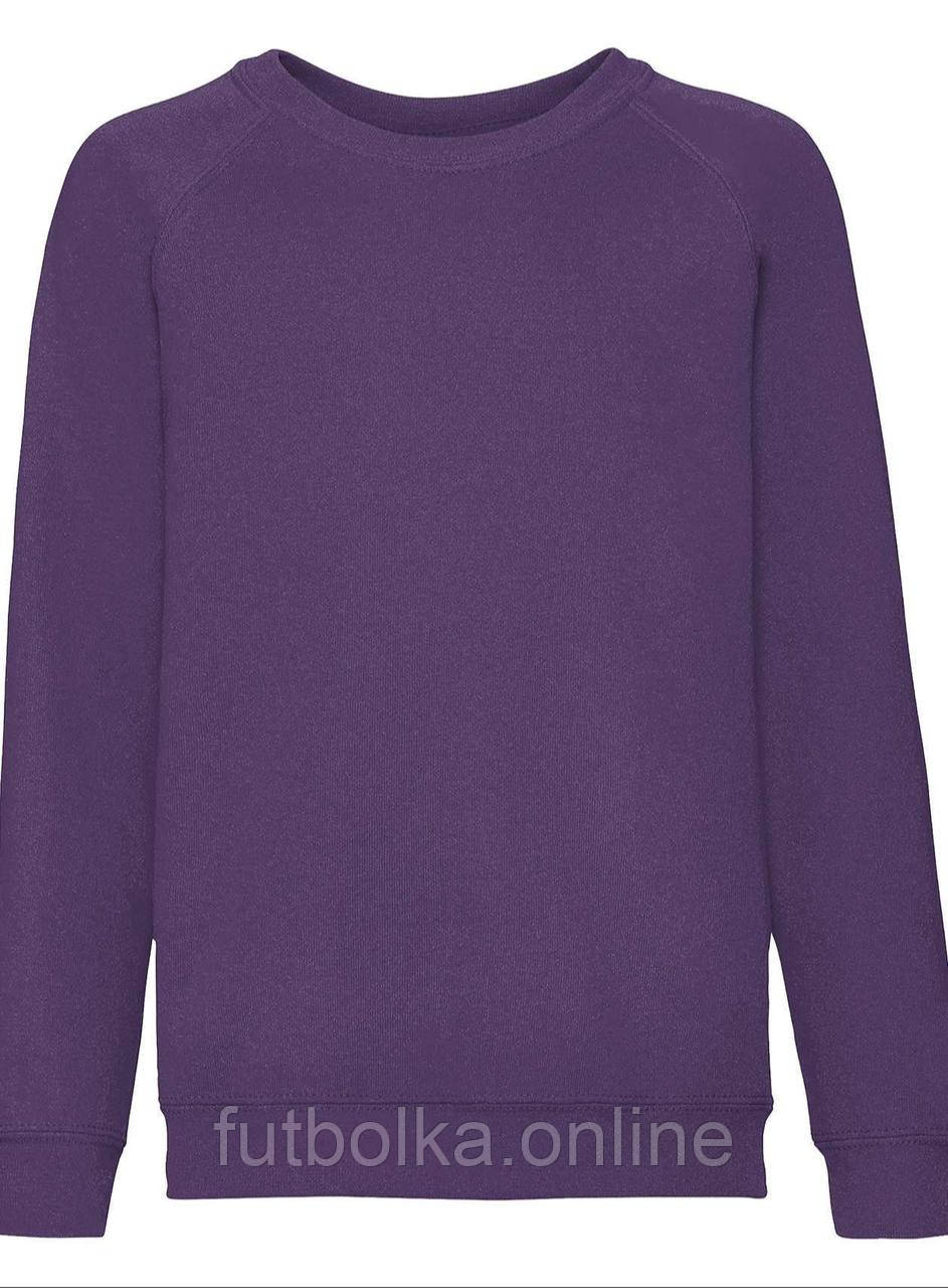 Фіолетовий реглан дитячий зимовий Classic raglan sweat kids Fruit of the loom