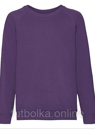 Фіолетовий реглан дитячий зимовий Classic raglan sweat kids Fruit of the loom, фото 1