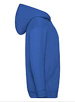 Яскраво-Синя дитяча кофта на блискавці Classic hooded sweat jacket kids Fruit of the loom, фото 3