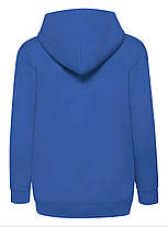 Яскраво-Синя дитяча кофта на блискавці Classic hooded sweat jacket kids Fruit of the loom, фото 4