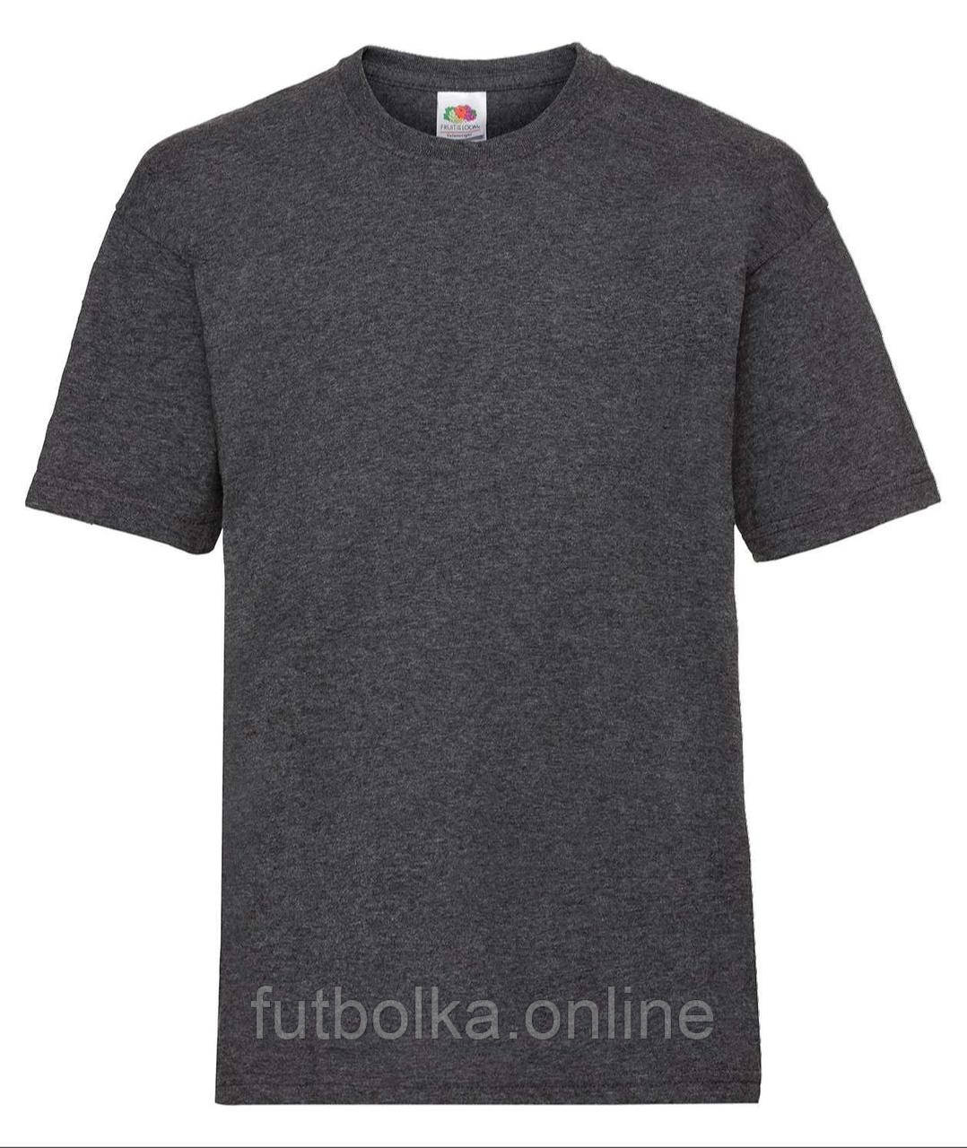 Темно-Сіра Меланж футболка дитяча для хлопчика м'яка Valueweight kids Fruit of the loom