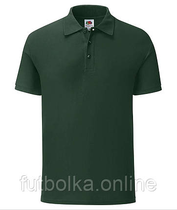 Темно-Зелена футболка поло чоловіча приталена 65/35 Tailored Fit Polo Fruit of the loom, фото 1