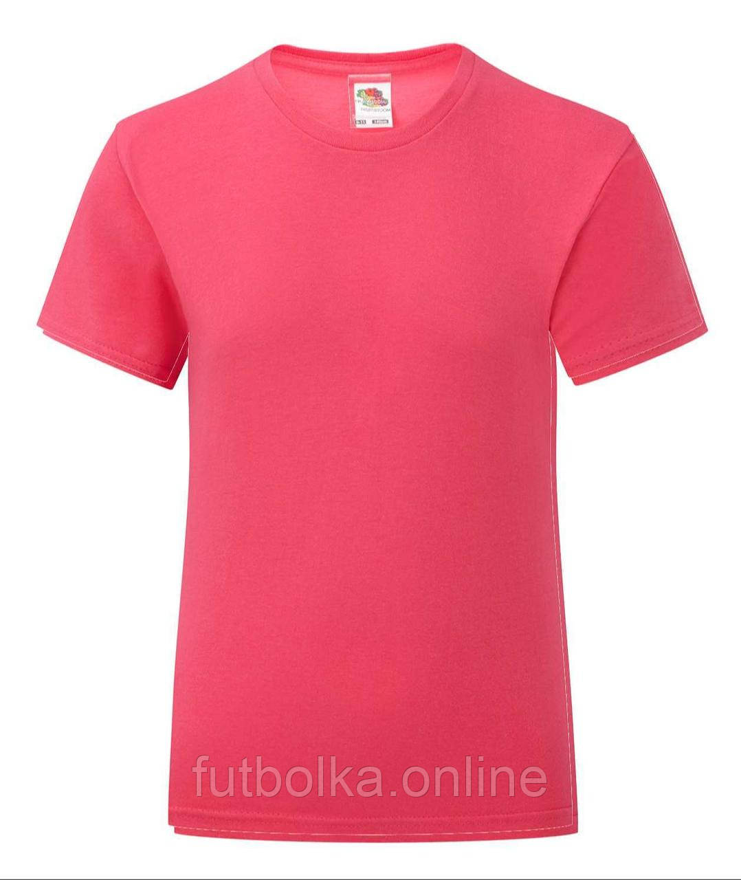 Малинова дитяча футболка для дівчинки літня Girls Iconic T Fruit of the loom