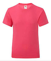 Малиновая детская футболка для девочки летняя Girls Iconic T Fruit of the loom