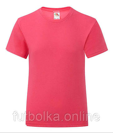 Малинова дитяча футболка для дівчинки літня Girls Iconic T Fruit of the loom, фото 1