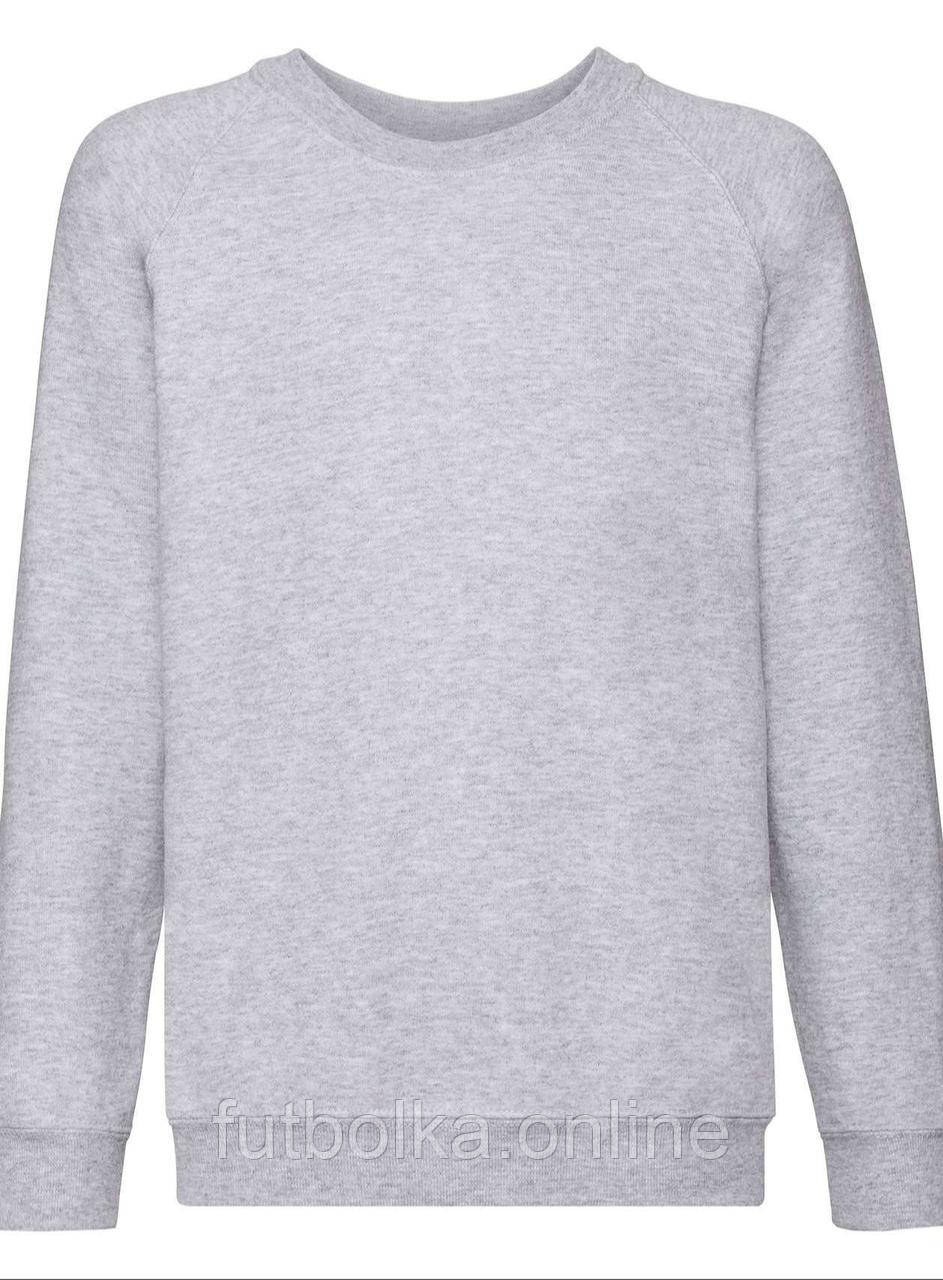 Сіро-Ліловий реглан дитячий зимовий Classic raglan sweat kids Fruit of the loom