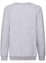 Сіро-Ліловий реглан дитячий зимовий Classic raglan sweat kids Fruit of the loom, фото 3