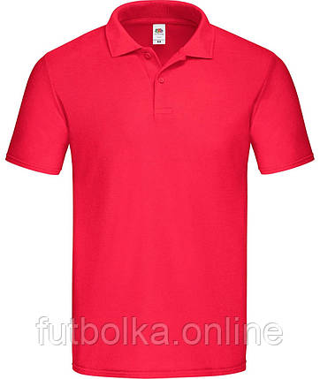 Червона футболка поло чоловіча вільна Original polo Fruit of the loom, фото 1