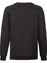 Чорний реглан дитячий зимовий Classic raglan sweat kids Fruit of the loom, фото 3