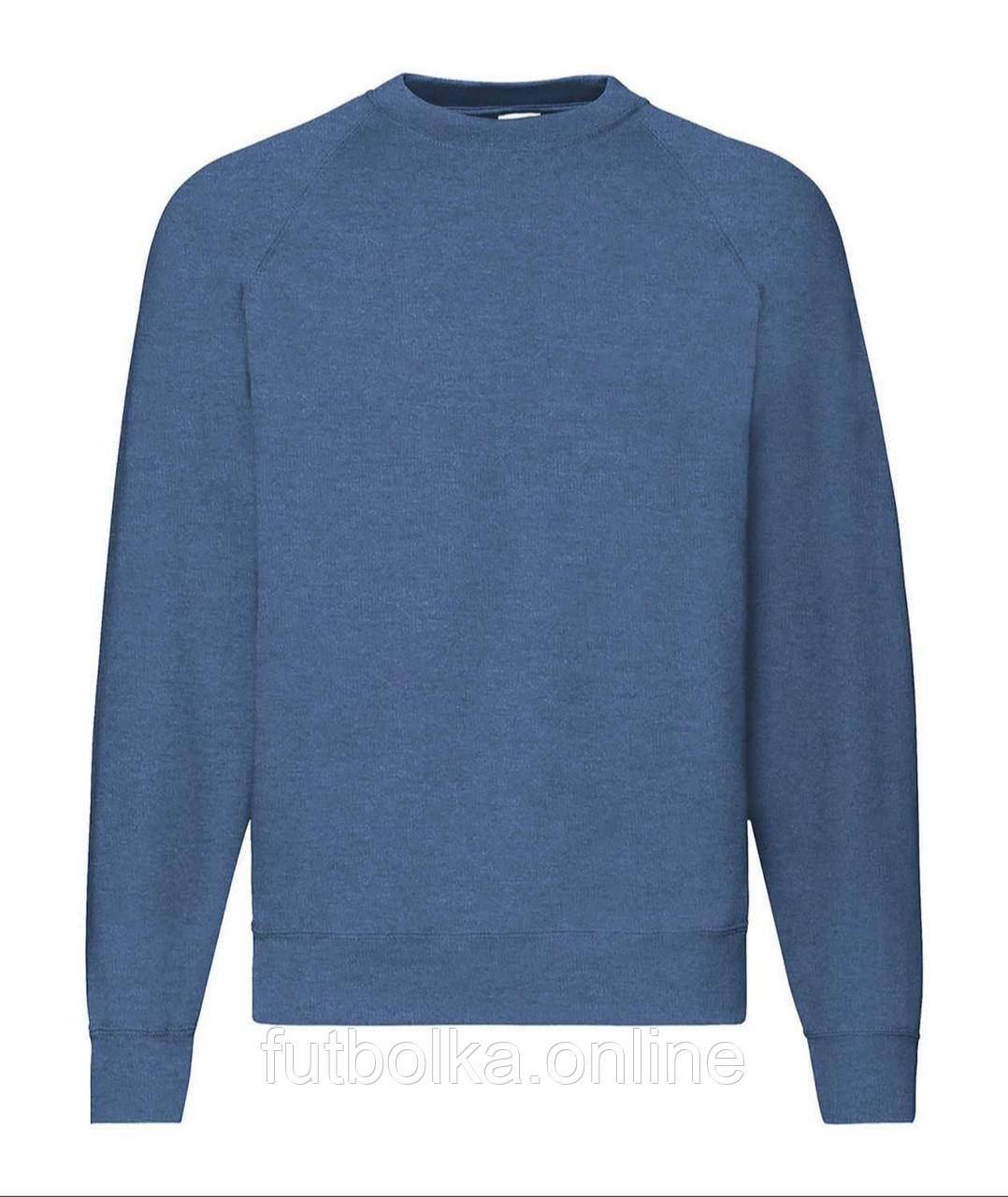 Синій Меланж реглан дитячий зимовий Classic raglan sweat kids Fruit of the loom