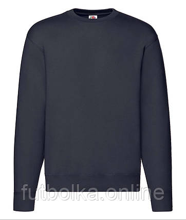 Глибокий Темно-Синій чоловічий светр вільний Premium set-in sweat Fruit of the loom, фото 1