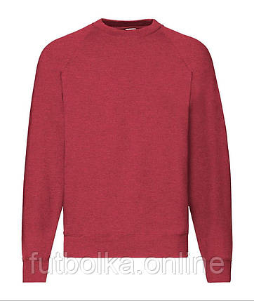 Червоний Меланж реглан дитячий зимовий Classic raglan sweat kids Fruit of the loom, фото 1